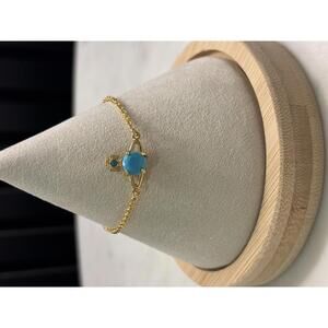 Vivienne Westwood Gold Tone Blue Orb Bracelet